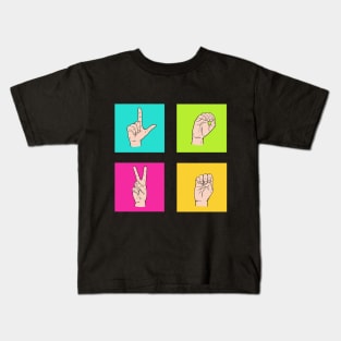 LOVE in Neon ASL Kids T-Shirt